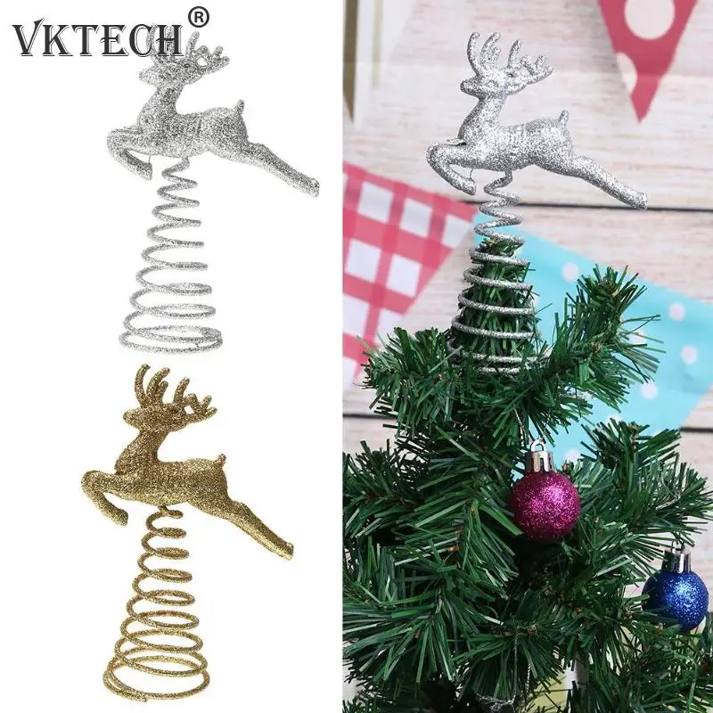 

Christmas Tree Top Running Deer with Spring Xmas Decor Accessories Ornament Christmas Tree Toppers