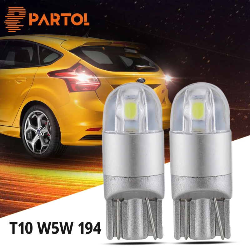 

Partol T10 W5W 194 Car Led Light Bulb Auto Turn Signal Light Clearance Break Light License Plate Light 12v White Red Bule Yellow