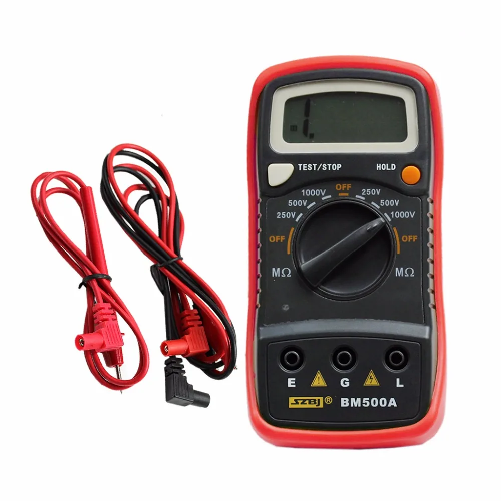 Цифровой тестер сопротивления изоляции 1 шт. BM500A 1000V 99 м Megohmmeter Megger|Измерители