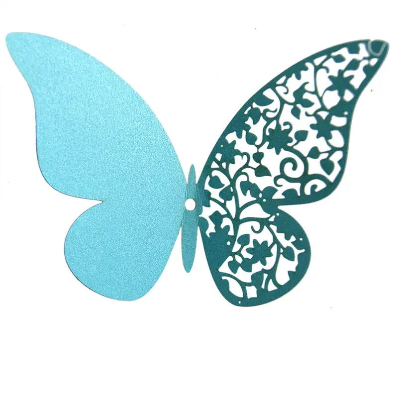 12 шт полый 3D стикер на стену с бабочкой для свадебного украшения дома бабочки на стену комнаты декор многоцветные наклейки - Цвет: Light blue