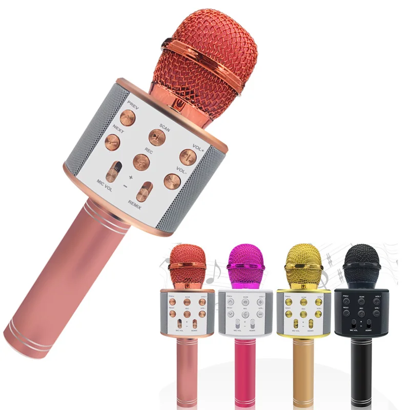 

Wireless Microphone Professional Bluetooth Speaker Handheld Microphone Karaoke Mic Music Player Singing Recorder KTV