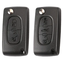 jingyuqin Remote Flip Car Key Shell for Peugeot 107 206 307 407 408 607 807 Citroen C2 C3 C4 C5 C6 C8 Xsara Picasso CE0523/0536