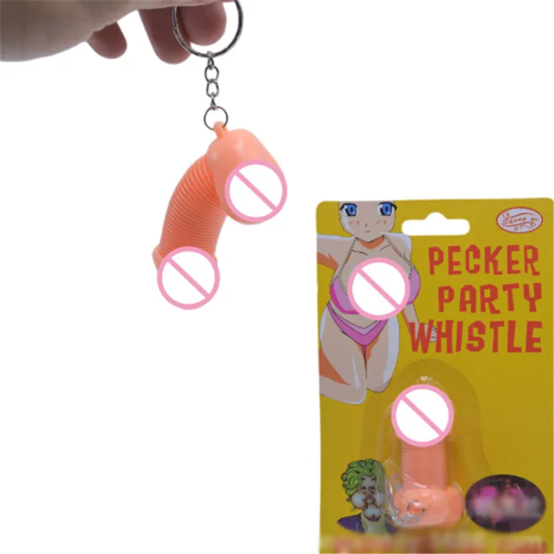 1 Pc Spoof Penis Shaped Keychain Flexible Pendant Hanging Keyring Accessories