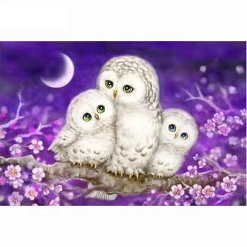 

5D DIY Diamond Embroidery Cross Stitch Diamond mosaic diamond Painting Cute Owl Family rhinestones Christmas gift KBL