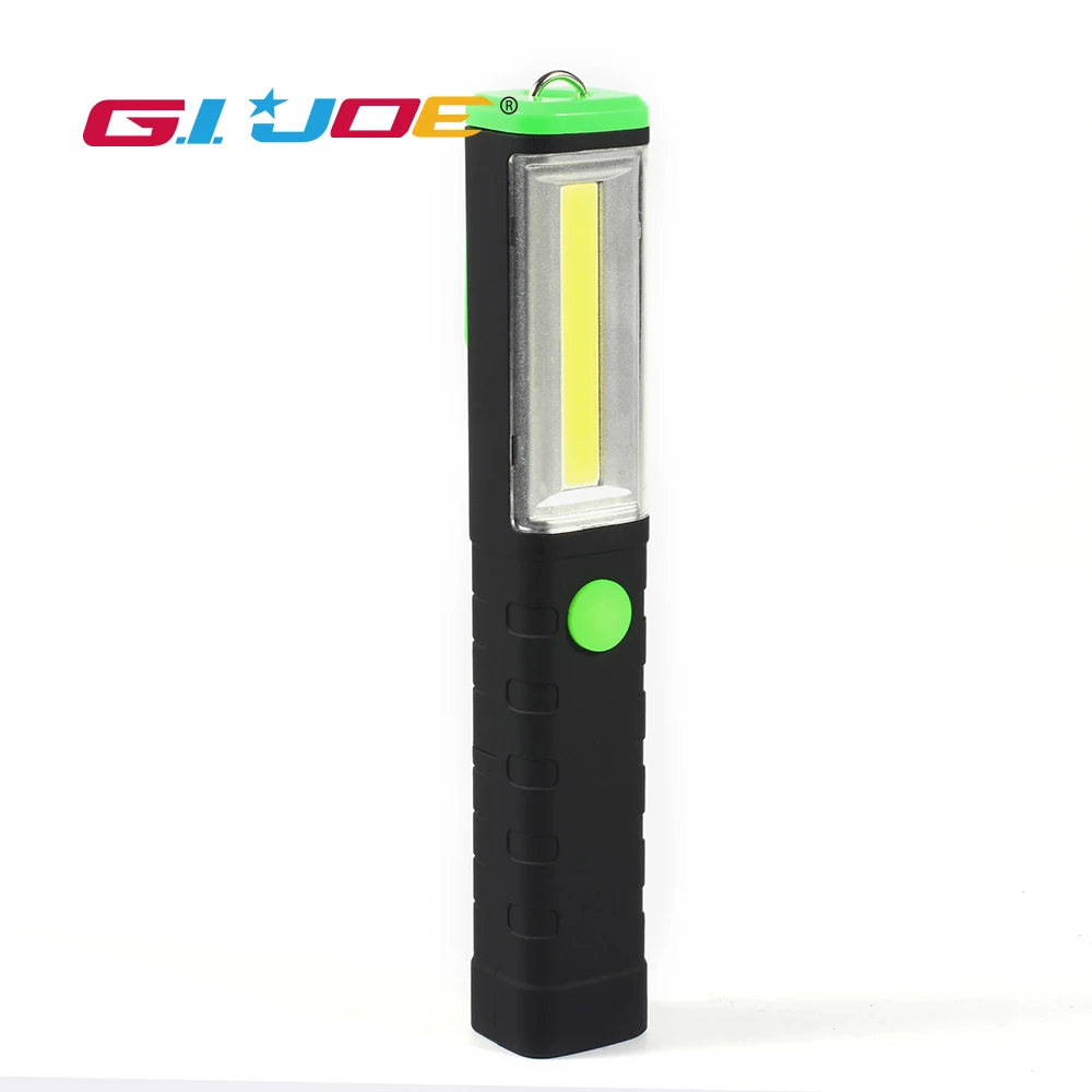 

GIJOE led portable work light retractable hook cob plastic light use 3*AAA battery magnetic waterproof outdoor work lamp