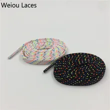 30 пар/лот) Weiou полосатый открытый полиэстер бегун плоские шнурки Awesome Lacet Новинка кроссовки с шнурками Прямая