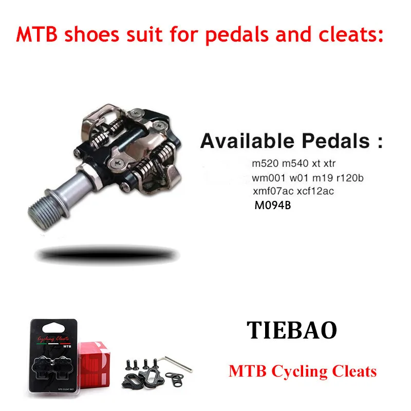 TIEBAO Sapatilha Ciclismo MTB Winter Cycling Shoes SPD Pedals Set Bike Bicycle MTB Breathable Self-locking Riding bicycle MTB