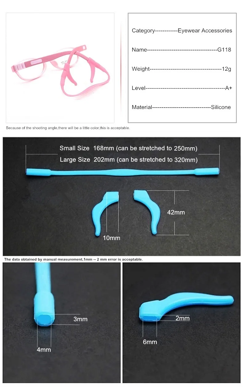 Набор аксессуаров для очков SWOKENCE, силиконовые противоскользящие ушные крючки, фиксированные полосы, Нескользящие веревочные ремешки для детей и взрослых G118