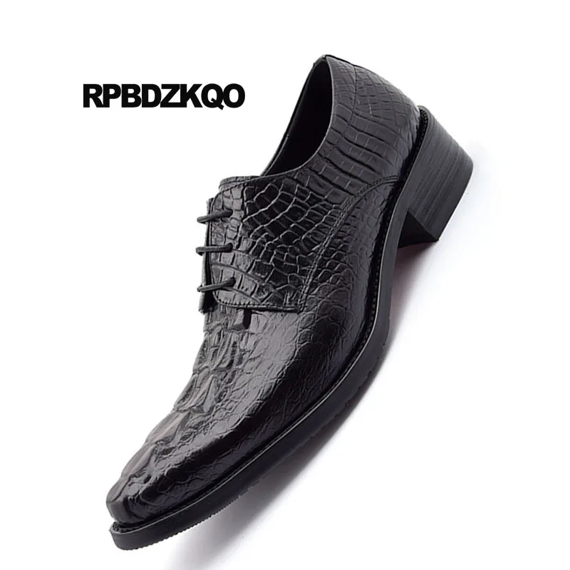 Pointu Oxfords Cuir En Formelle marron Serpent Britannique Python Alligator La Robe Hommes Noir De Chaussures Style Bout Noir À Peau Main Crocodile HPZwA