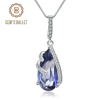 

Gem's Ballet Luxury 17.8Ct Natural Iolite Blue Mystic Quartz 925 Sterling Silver Necklaces & Pendants For Women Fine Jewelry