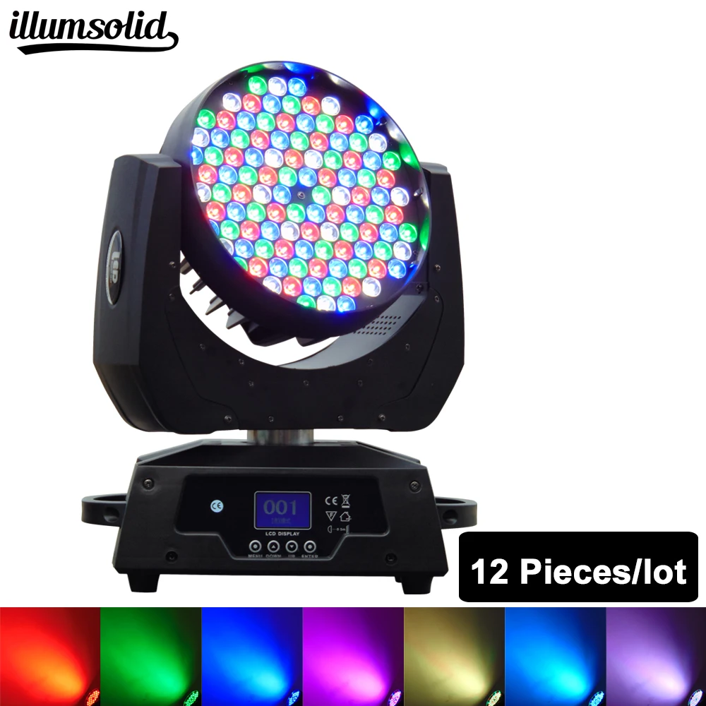 

12pcs/lot DJ Moving Head Lights Beam Light 108x3W RGBW with DMX for Party LED Stage Lighting