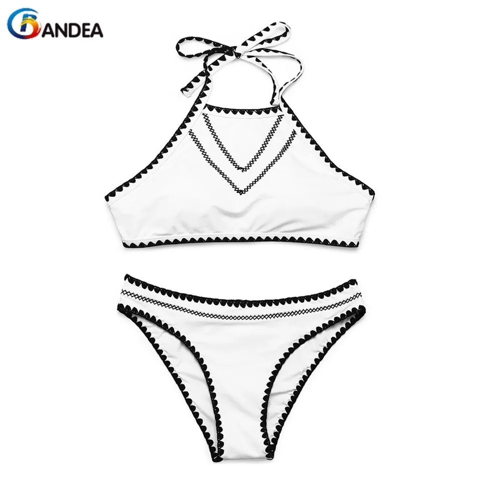 

BANDEA sexy bikinis women tops 2019 two pieces separates bikini bottom female halter top swimsuit panties summer briefs