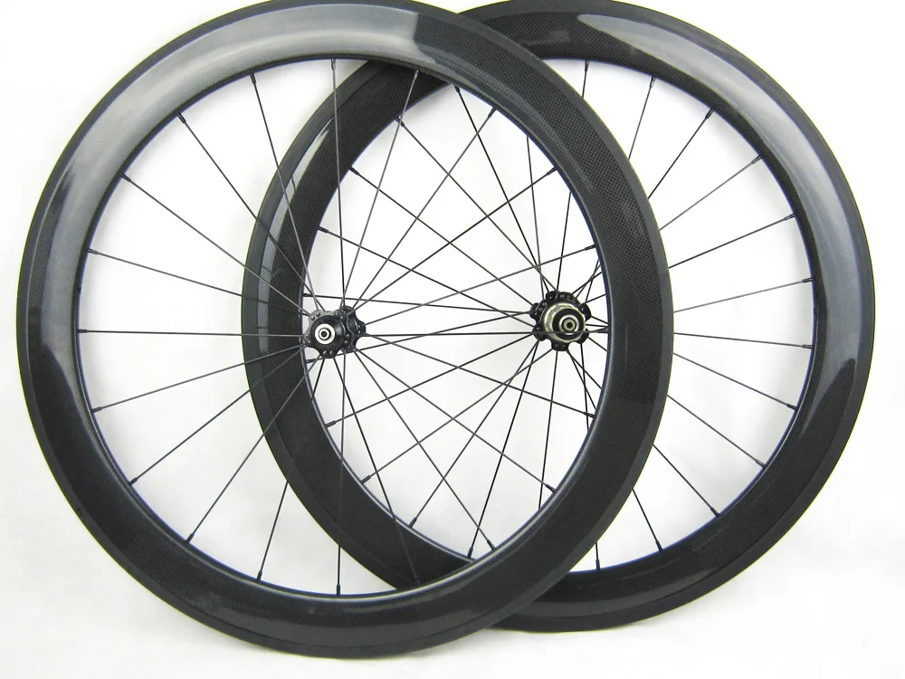 One Set Carbon Bike Wheels 25mm Width 60mm clincher Carbon Road Bicycle Wheels Cycling Wheel Novatec Hub Pillar or Mac CN Spokes