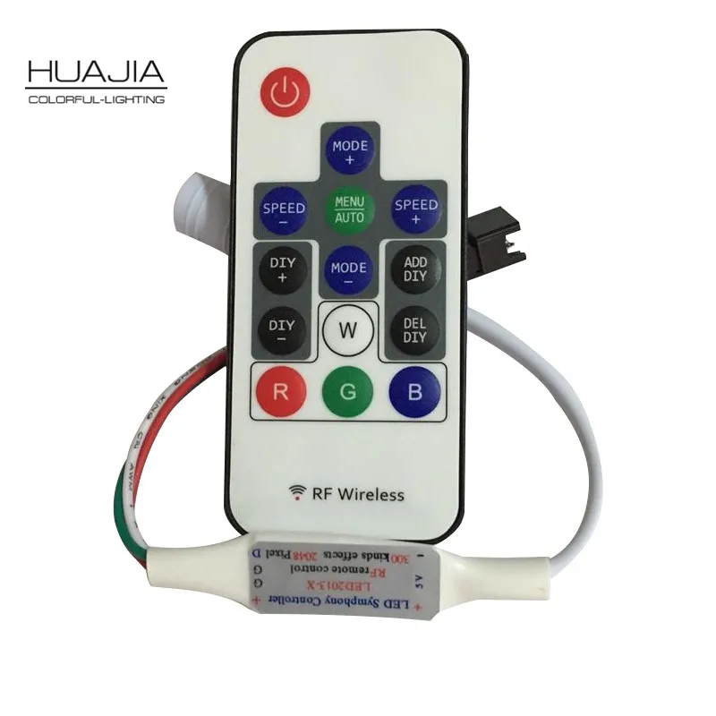 

1PCS DC5V WS2812 WS2812b WS2811 Pixel Controller Mini Wireless Full Color Controller For LED Strip Light Module 14-Key Remote