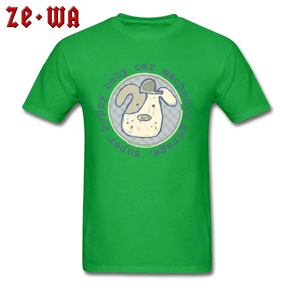 Company Men Tshirts hand painted puppy 21264 Slim Fit Tops T Shirt NEW YEAR DAY 100% Cotton Fabric O-Neck Tops Tees Short Sleeve hand painted puppy 21264 green