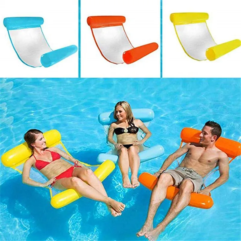 

Summer Outdoor Hammock Chair Inflatable Folding Floating Water Hammock Pool Loungers Air Mattress Foldable Inflatable Float Bed