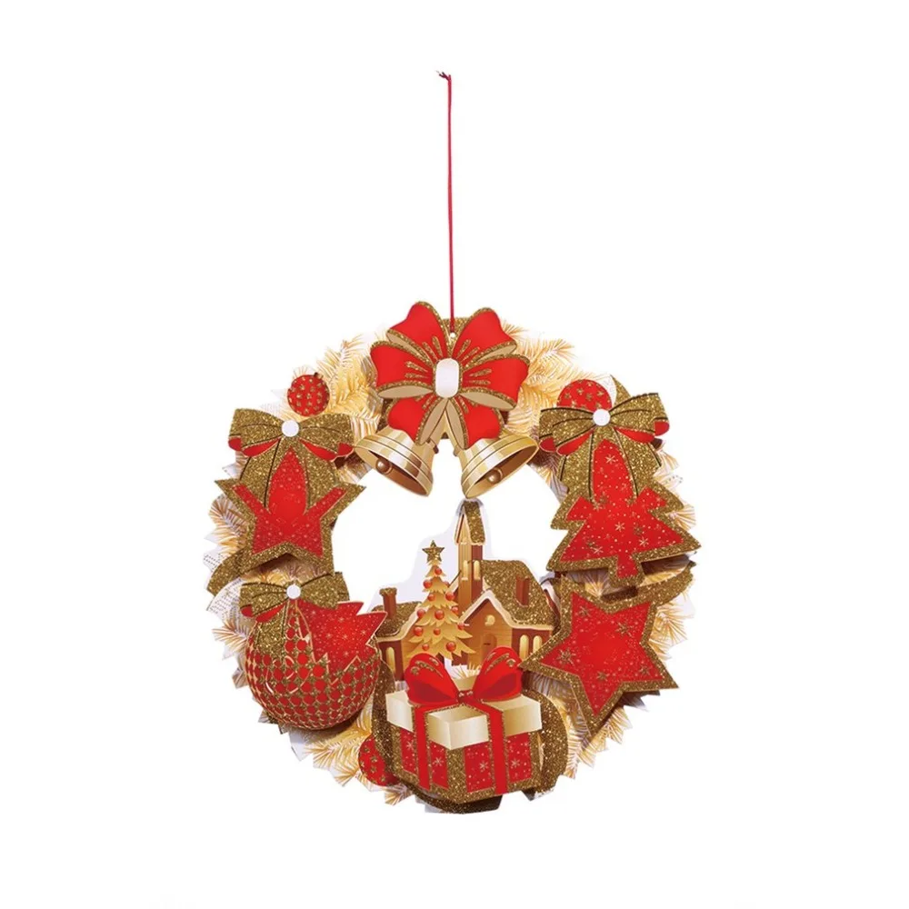 

Creative Christmas Wreath Garland Window Decoration Shop Door Hanging Ornament For Home Decoration Party Decoration
