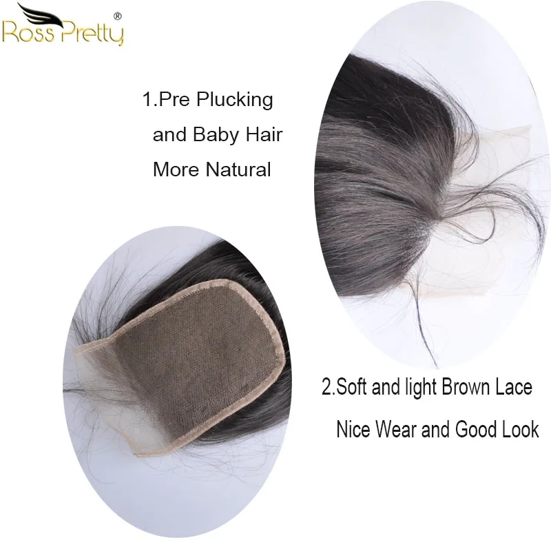 brazilian hair body wave lace closure Ross Pretty hair brand