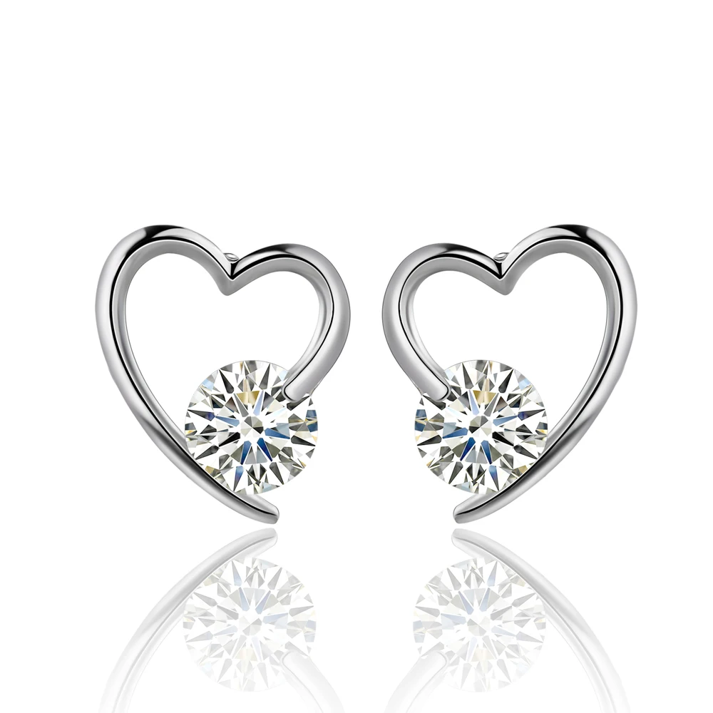 Серебряные серьги для женщин Новая мода ювелирные изделия простое сердце Мода посеребренные серьги zzmzbl