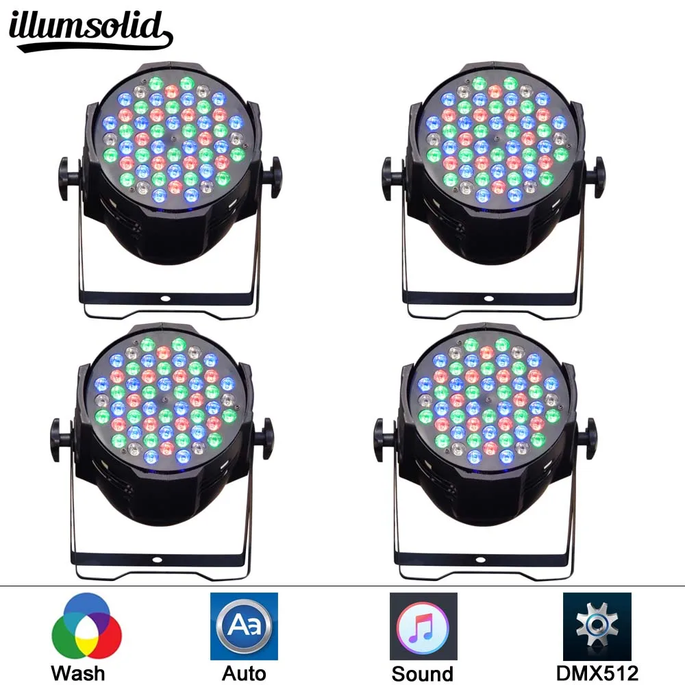 

4pcs/lot LED Stage Light Effect 54x3W Par RGBW DMX512 DJ Disco Lamp KTV Bar Party wash Projector light