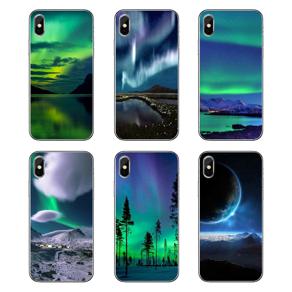 

Soft Transparent Shell Covers For Huawei Honor 8 8C 8X 9 10 7A 7C Mate 10 20 Lite Pro P Smart Plus Aurora polar lights