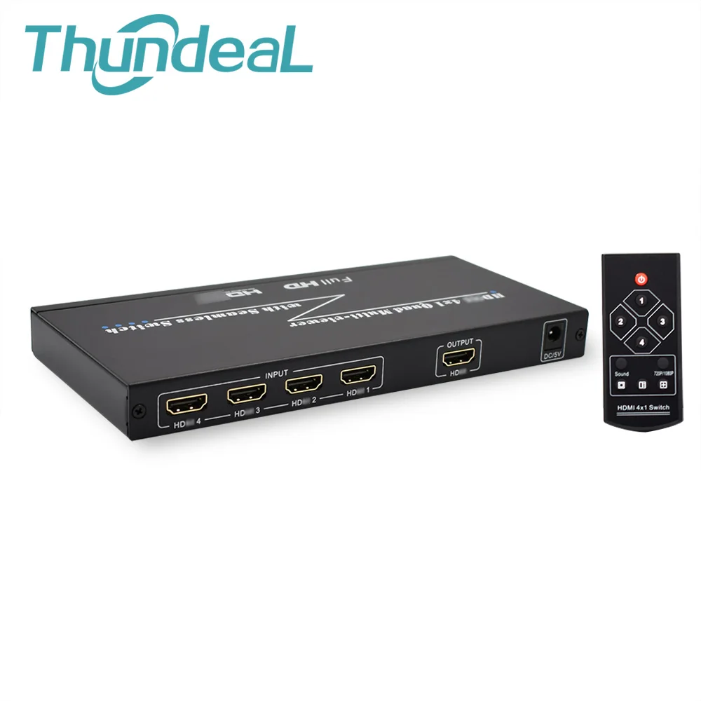 HDMI коммутатор 4 порта с бесшовным переключателем ИК пульт поддержки 1080P 1.3a