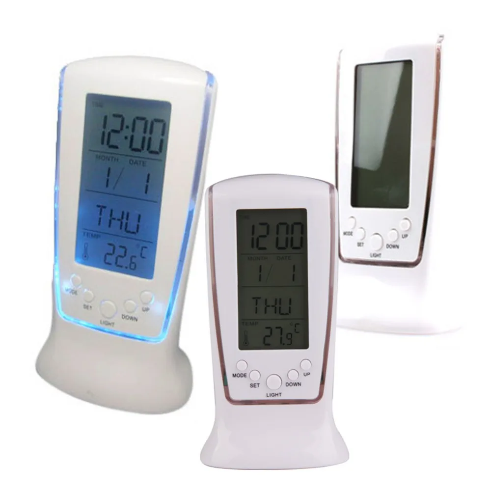 

LED Alarm Clock Multi Functional Digital Clock LED Calendar Thermometer Display Clock with Backlight Home Deocoration