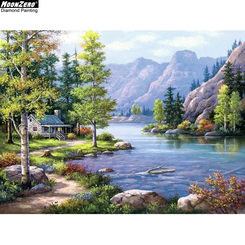 5D DIY Full Drill Square Diamond Painting Scenery Cross Stitch Kits Home Decor