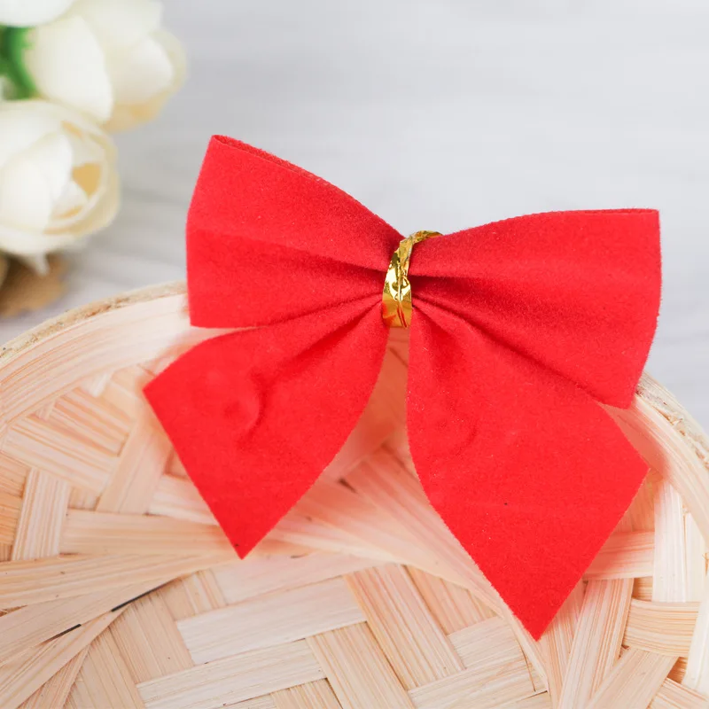 12 шт. Xmas луки ленты Новогоднее украшение дерево Bowknots фестиваль вечерние сад