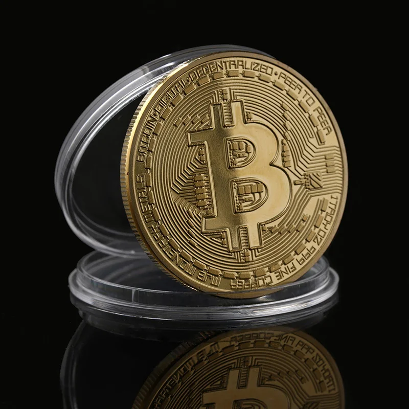 Серебряный бронзовый позолоченный Биткоин монета Коллекционная искусство