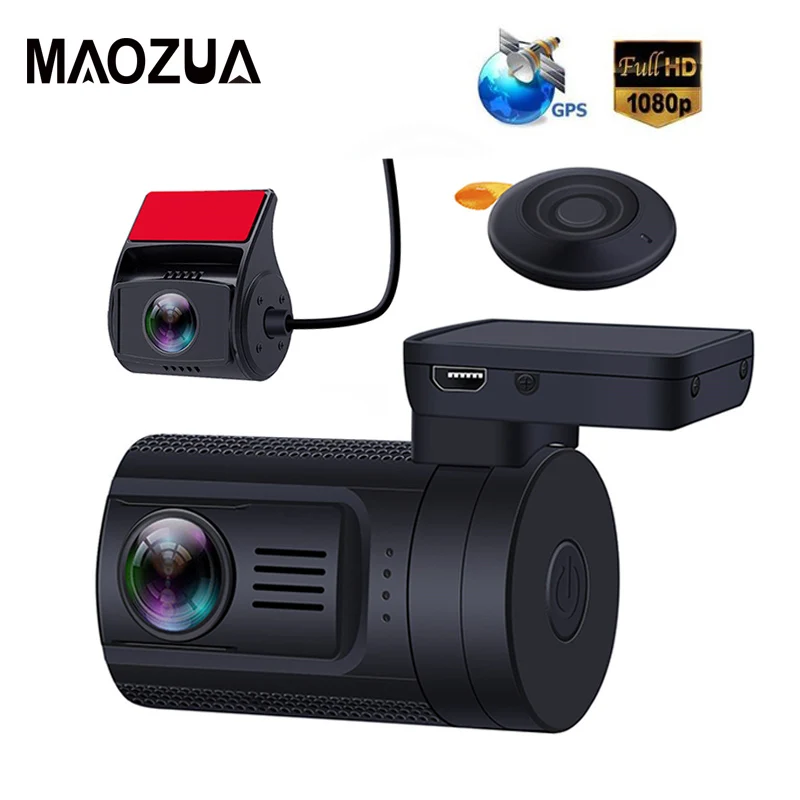 

Maozua Mini Car DVR 1080HD Dual Lens Dash Cam With GPS Function Rear Camera Vehicle Parking Guard Auto Registrar Dashcam
