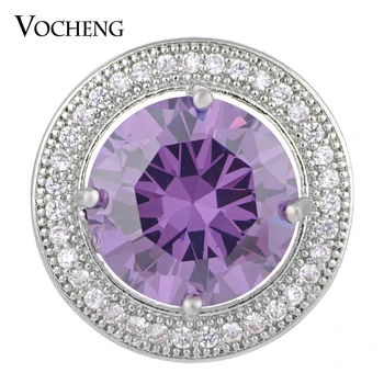 

10PCS/Lot Wholesale Vocheng Ginger Snap Button Jewelry 4 Colors Bling CZ Stone Brass Material 18mm Luxury Vn-1275*10