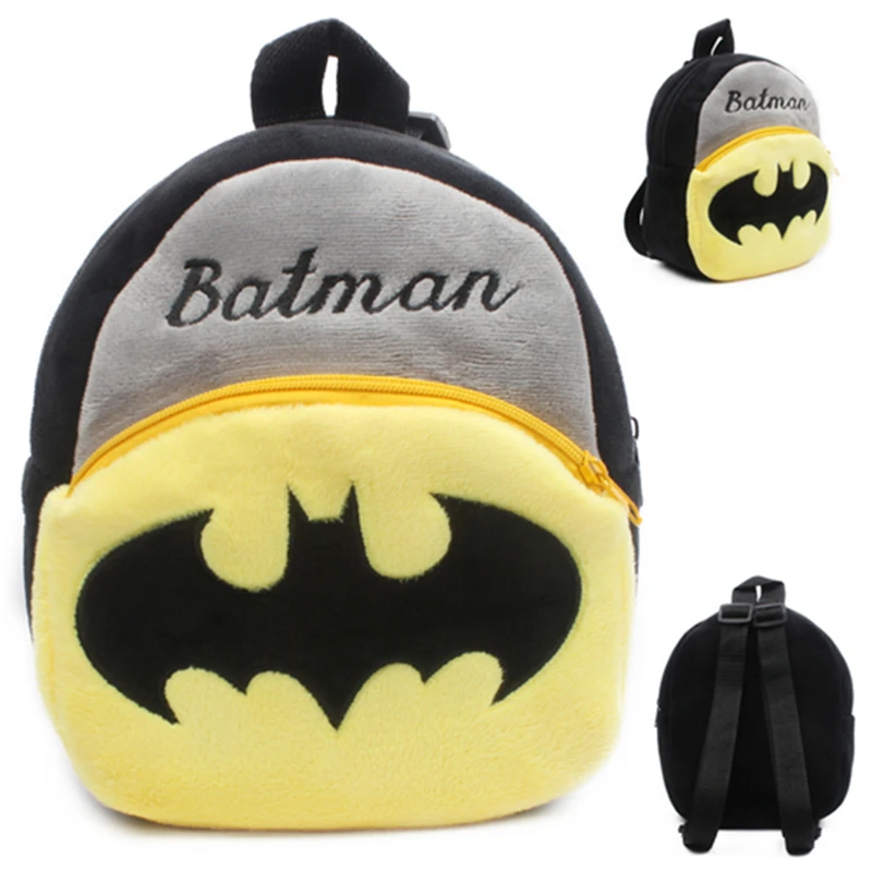 Детский плюшевый рюкзак с изображением Микки Мауса, школьная сумка для девочек, детские подарки для мальчиков, студенческие сумки с изображением Человека-паука, милый кошелек - Цвет: Batman
