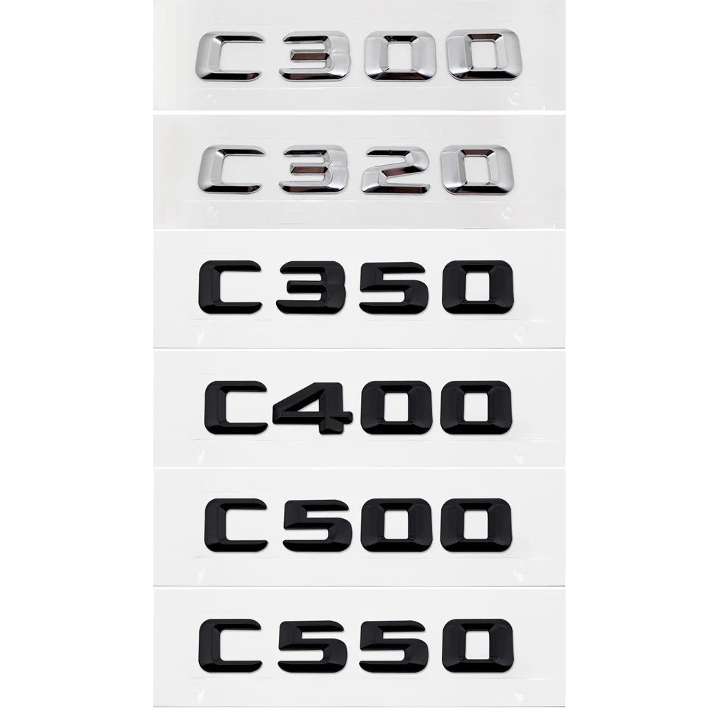 Серебристо-черная наклейка на багажник Mercedes C Class Benz C300 C320 C350 C400 C500 C550 W164 W205 W211 |
