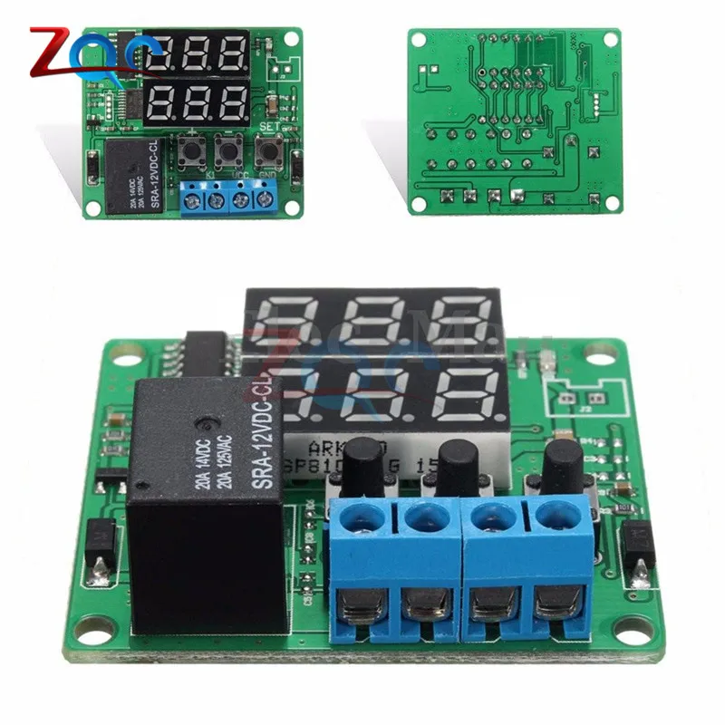 XH-W1219 DC 12 В двойной светодиодный цифровой дисплей термостат контроль температуры Лер регулятор переключатель реле управления NTC модуль датчика