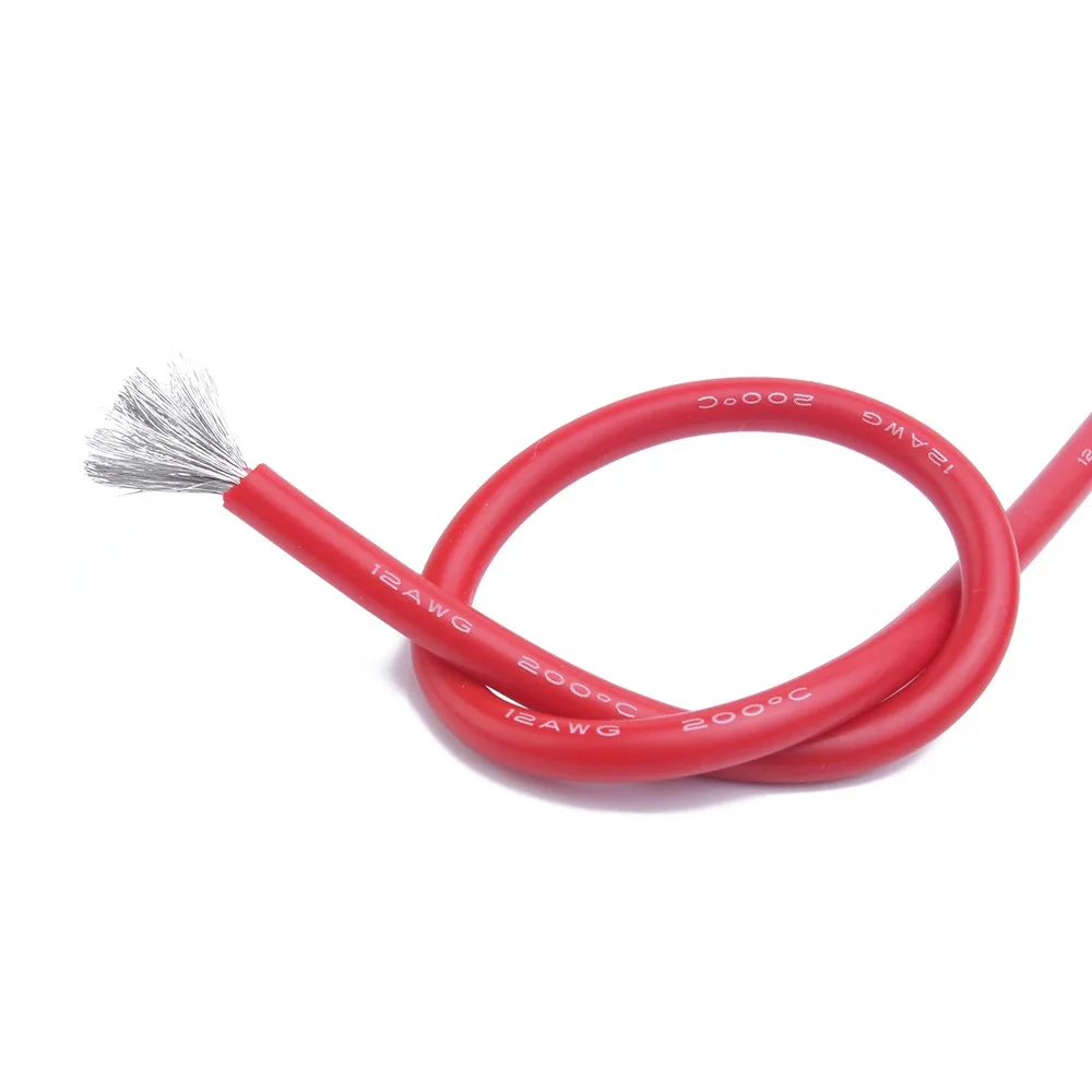 

4meter Red+4meter Black 12# 12 AWG 12AWG Heatproof Soft Silicone Silica Gel Wire Connect Cable For RC Model Battery Part