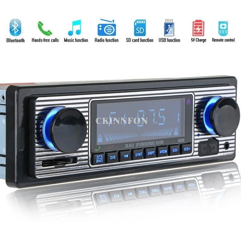 5 шт./лот LCD автомобильный комплект Bluetooth CD MP3 плеер USB AUX стерео FM радио в тире