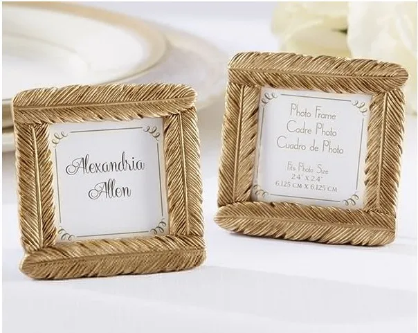 10PCS/LOT  Gold Feather Frame wedding party Place Card Photo Holder photo frame