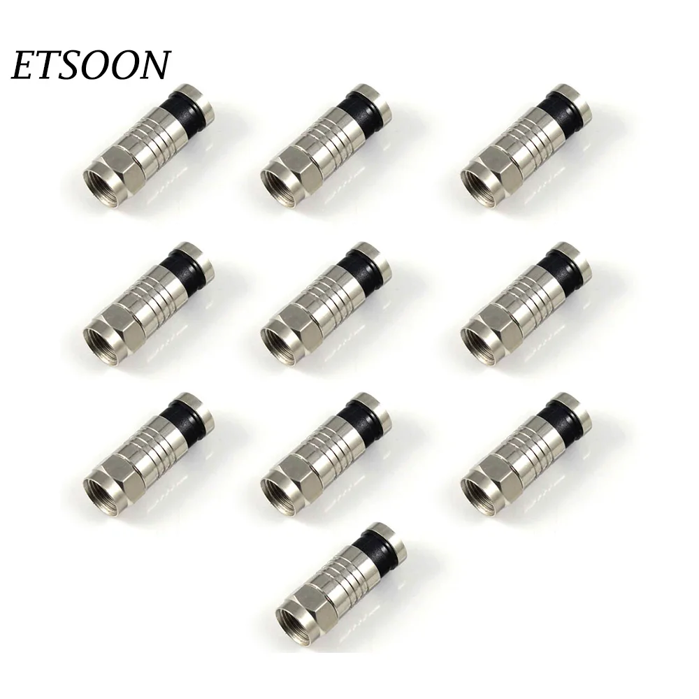 

EYSOON 10pcs F adapter F - type connector coaxial conpression for satellite & cable TV
