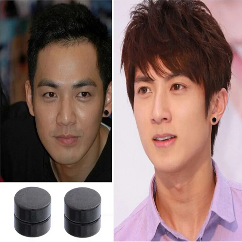 1pair Men Magnet Stud Earrings Non Piercing Clip On Round Earring 1pair Men Magnet Stud Earrings Non Piercing Clip On Round Earring Black Magnetic For Mens Women Er936 In From Jewelry Accessories