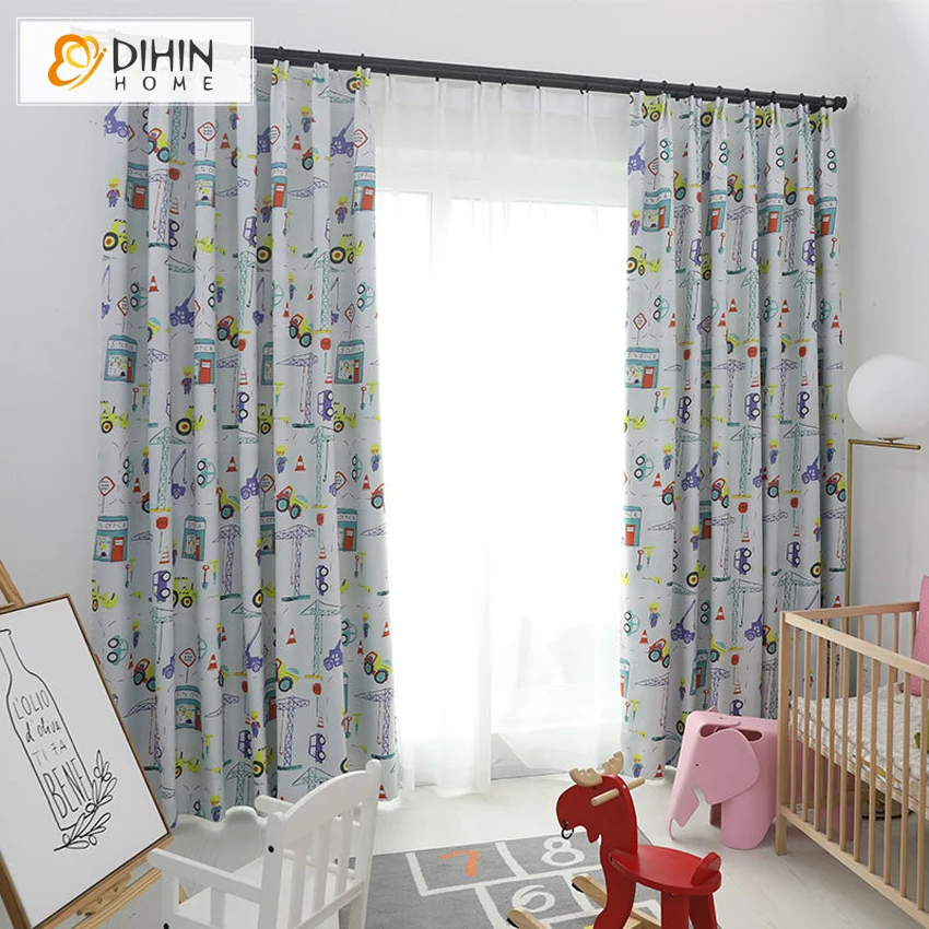 

DIHIN HOME New Cartoon Printed High Blackout Curtain Window Curtains For Boy/Girl Room Custom Made Curtain Drapes 1 Panel