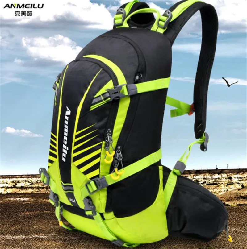 ANMEILU 20L Waterproof Camping Hiking Backpack With Rain Cover Climbing Cycling Backpack Outdoor Sport Optional 2L Water Bag