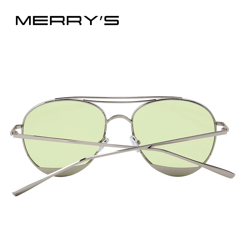 MERRY'S новое поступление Женские Классические брендовые дизайнерские солнцезащитные очки без оправы двойные лучевые солнцезащитные очки с металлической оправой S'8095