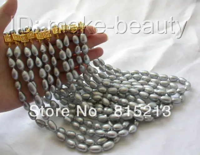 

FREE SHIPPING>>>@@ > N210 wholesale 10pieces 11mm gray baroque freshwater cultured pearl necklace