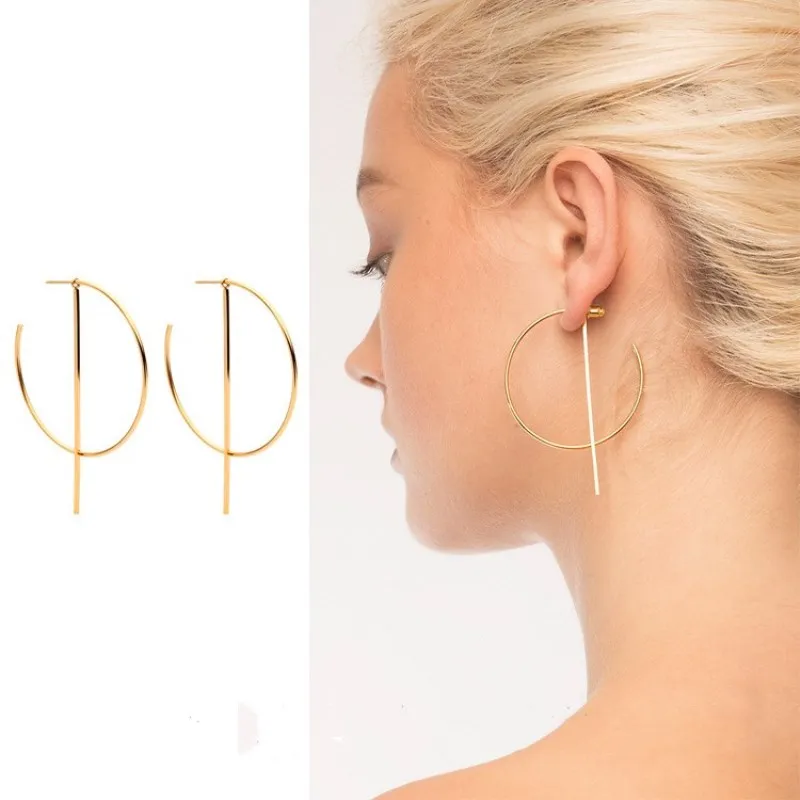

EK156 Big Round Circle Drop Earrings For Women European Statement Earrings Brincos Punk Nightclub Party Jewelry Girl Gift