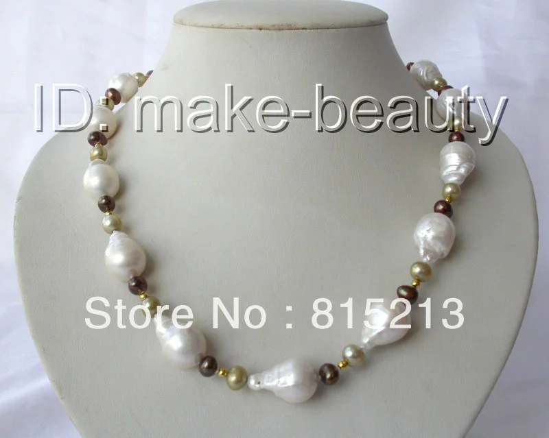

ddh00951 stunning big 20mm baroque white keshi reborn freshwater pearl necklace 28% Discount