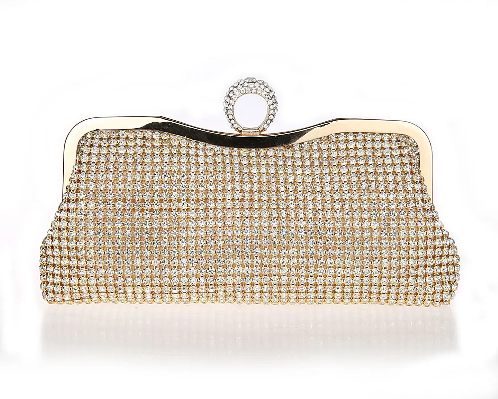 Designer Handbags High Quality Evening Bags Fashion Bracelet Rhinestones Hand Bag Gold Black ...
