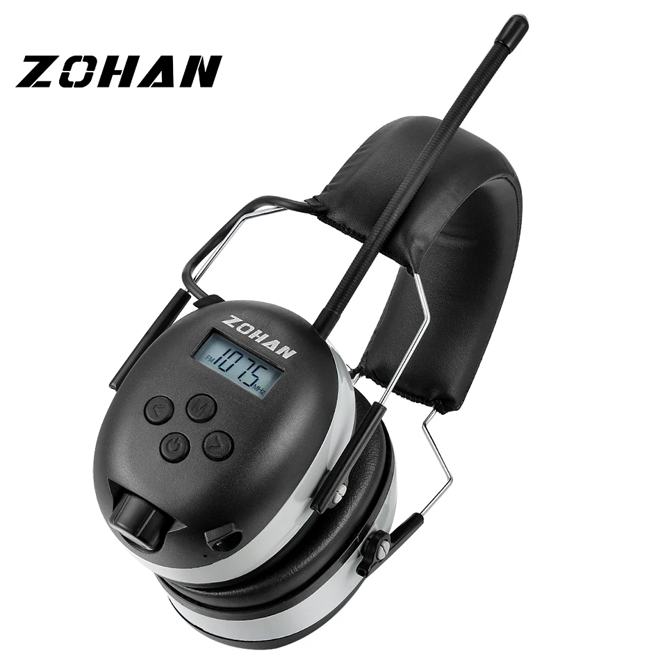 

ZOHAN Headphone Hearing Protector Electronic Ear Protection AM/FM earmuffs Radio Headsets Noise canceling Professional NRR 25db