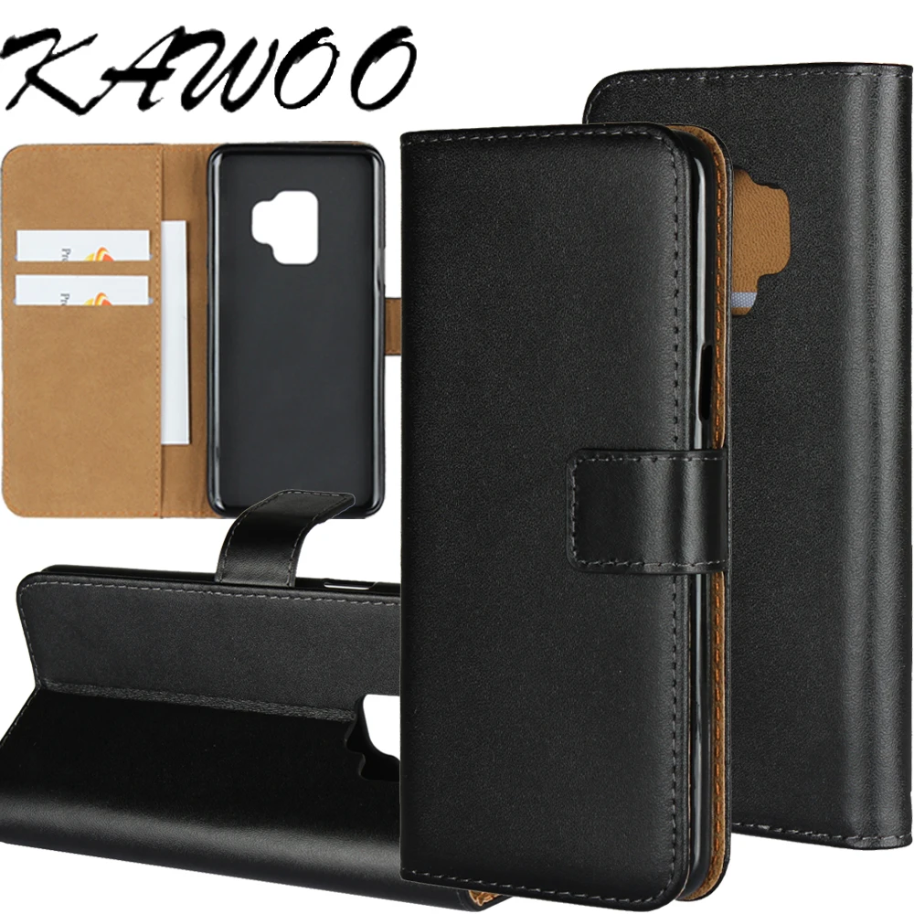 Genuine Leather Wallet Card Slot Flip Case Cover For Samsung Galaxy S9 S9 Plus Phone Bag Pouch Capa With Kickstand Coque For S9 (1