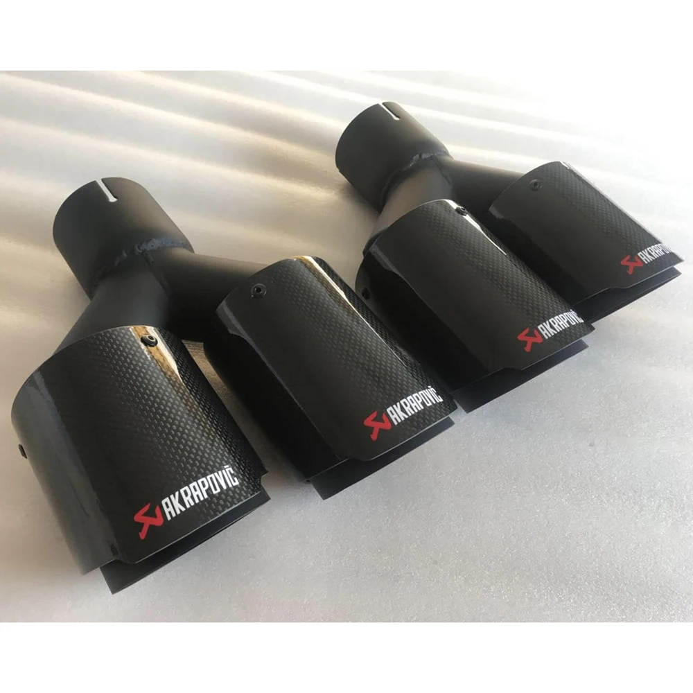 

1 PC Car Modification AKRAPOVIC Universal Dual Matt black Automobile Exhaust pipe for Mazda Cx-4 Audi